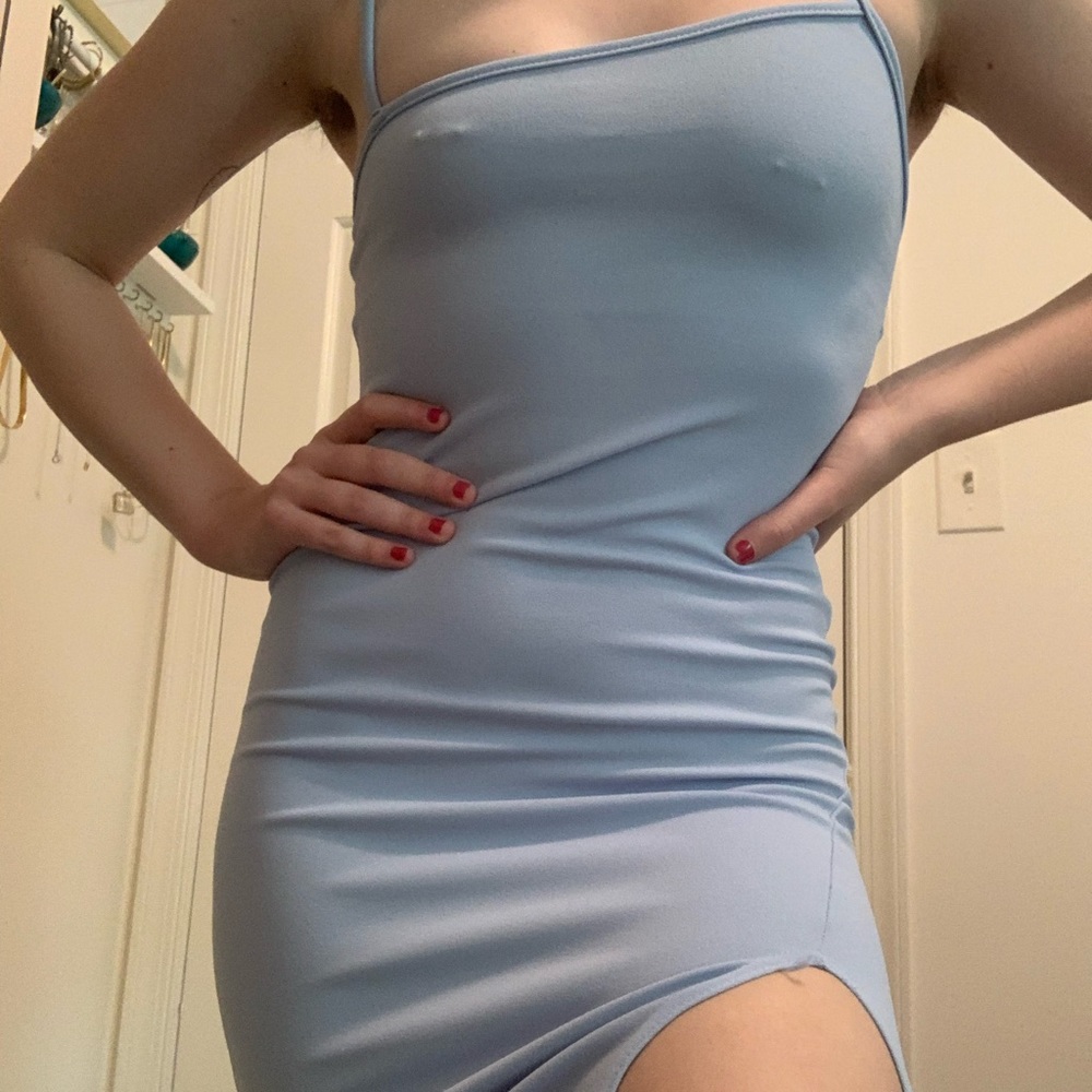 NWOT Pretty Little Thing Blue body con dress
